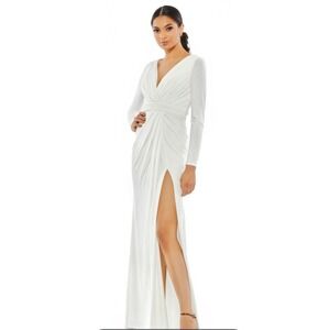 Ieena By Mac Duggal Style No. 26554 White Size 10‎ Maxi